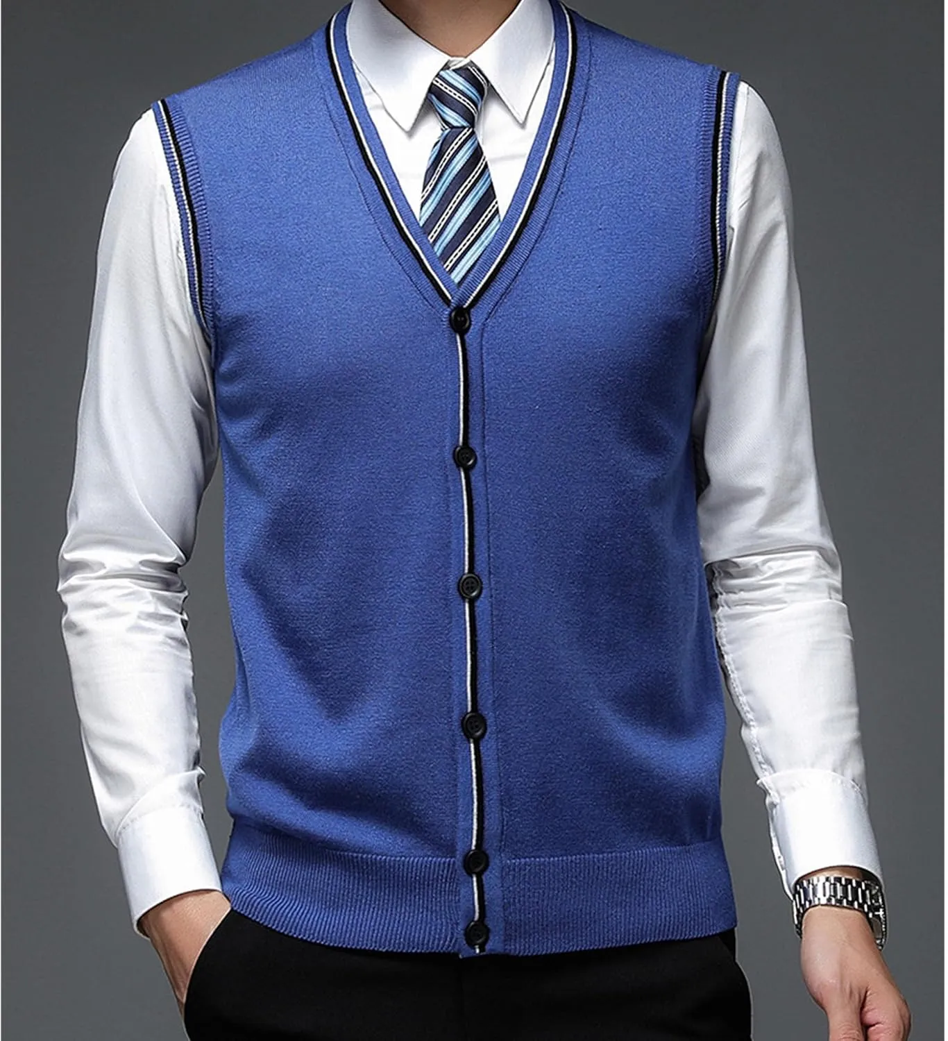 JEShifangjiusu Men'S Cardigan Sweaters Wool Blend V Neck Button Down Sweaters Casual Solid Color Lightweight Knitted Overcoat