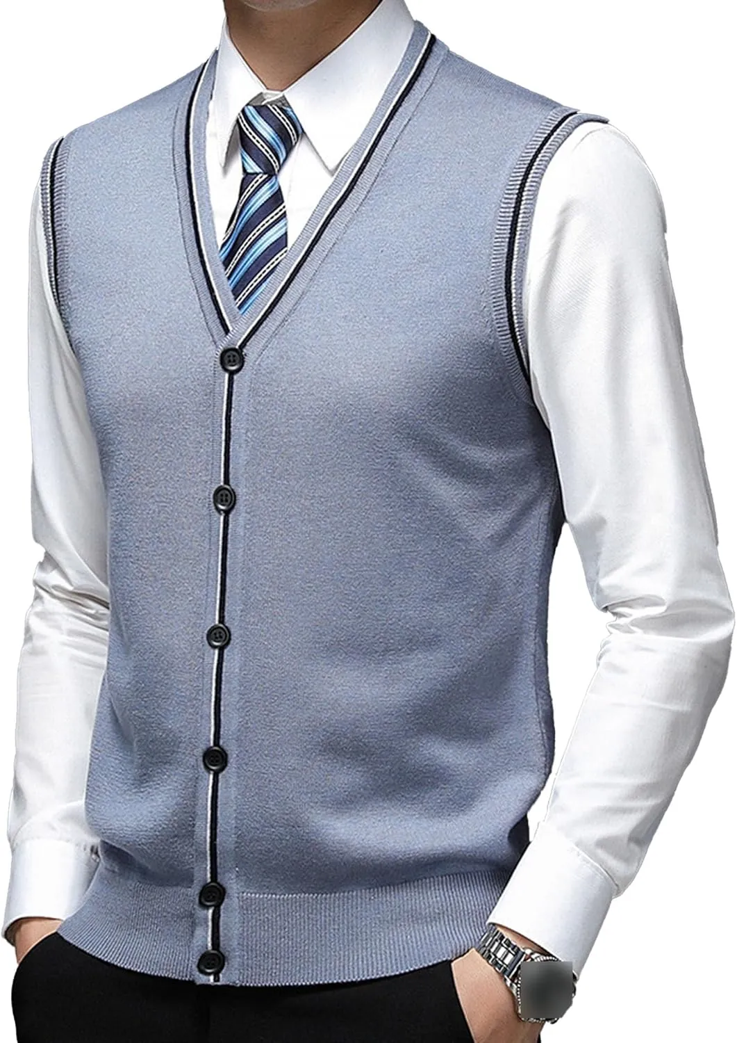 JEShifangjiusu Men'S Cardigan Sweaters Wool Blend V Neck Button Down Sweaters Casual Solid Color Lightweight Knitted Overcoat