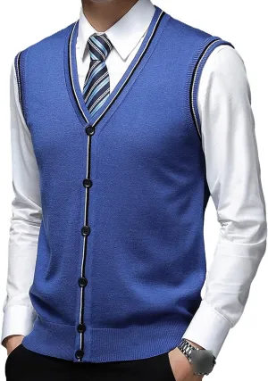 JEShifangjiusu Men'S Cardigan Sweaters Wool Blend V Neck Button Down Sweaters Casual Solid Color Lightweight Knitted Overcoat