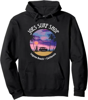 Joe's Surf Vintage Retro Sunset Logo Classic Graphic Pullover Hoodie