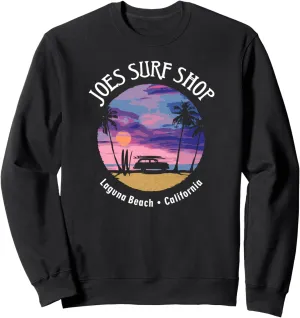 Joe's Surf Vintage Retro Sunset Logo Classic Graphic Sweatshirt