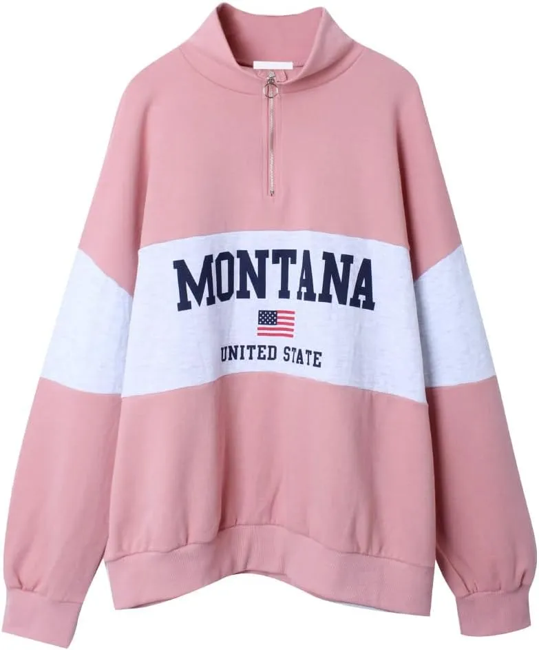 LALAON Womens Sweatshirts Half Zip Cropped Pullover Fleece Quarter Zipper Hoodies Fashion Outfits Clothes korean fashion