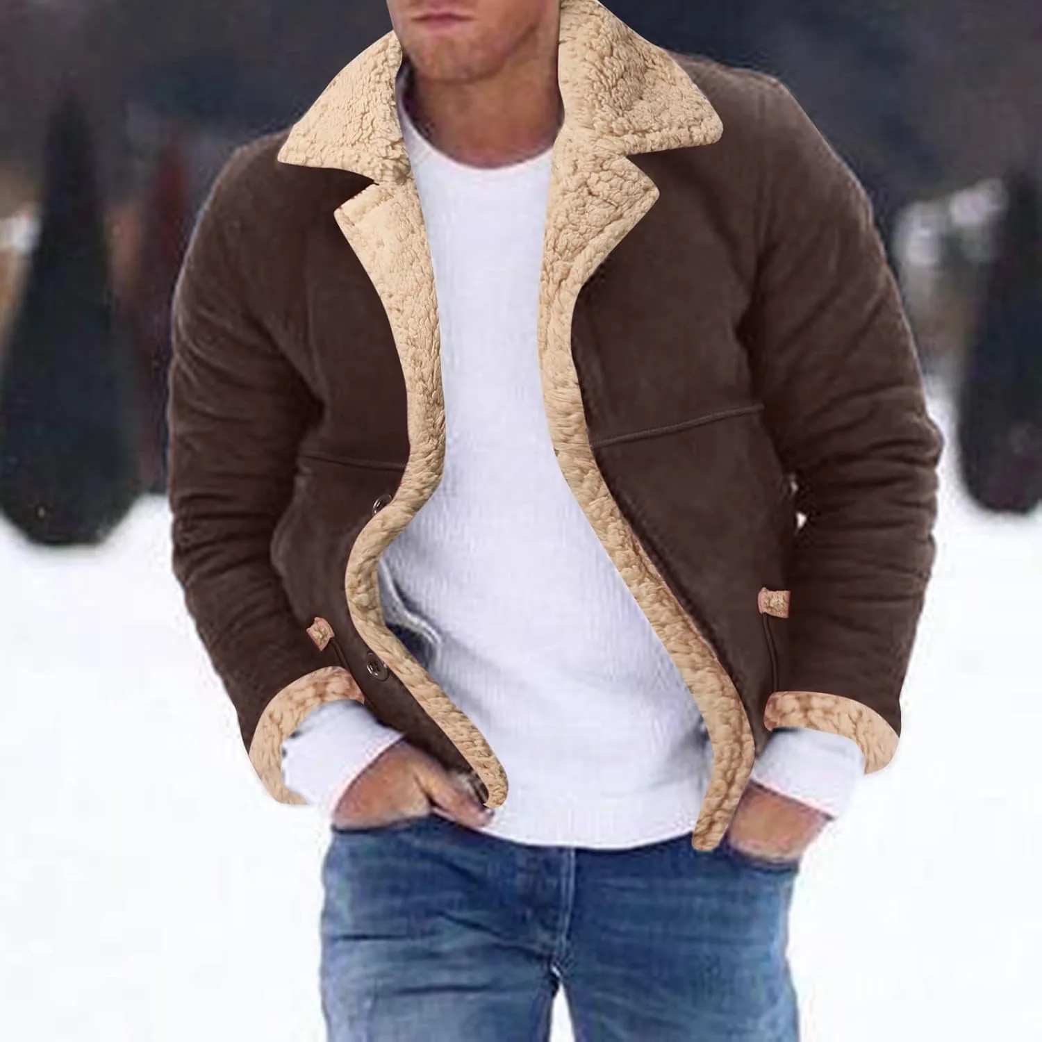 LCMTWX Winter Jackets for Men Jacket Coat Leisure Plus Size Hat Zip Pocket Cotton-Padded Warm Soft Hooded Winter Coats