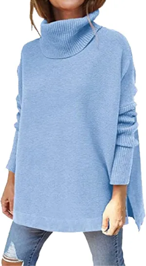 LCMTWX Women's Oversized Sweaters 2023 Long Sleeve Turtleneck Sweater Casual Long Sleeve Crewneck Fashion Fall Clothes