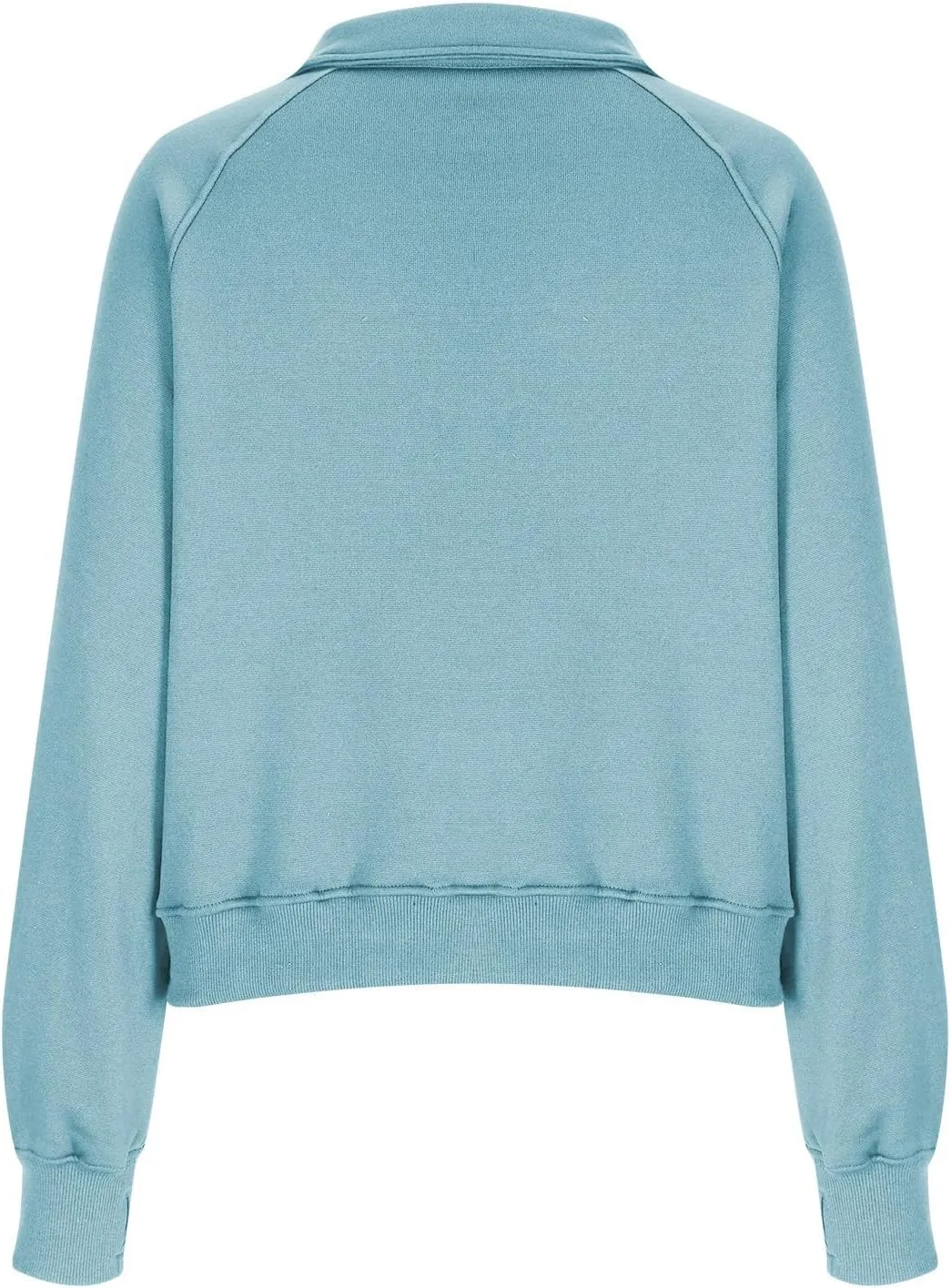 lcziwo Womens Oversized Cropped Sweatshirts Half Zip Lapel Fleece Pullover Quarter Zipper Long Sleeve Tops with Pocket