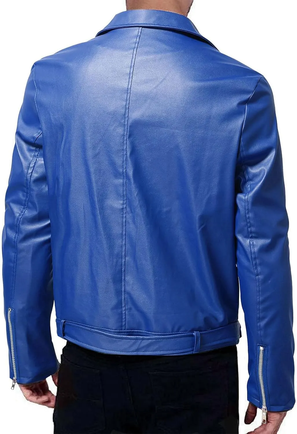 Leather Jacket Men Long Sleeve Bomber Motorcycle Jackets Zip Up Outwear Sports Basic Biker Winter Coat with Pockets