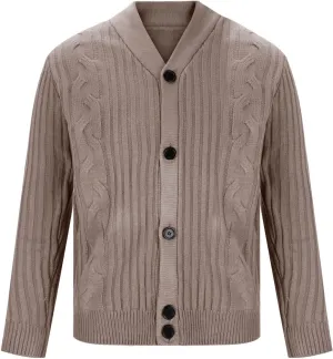 Lightweight Cardigan for Men Button Down Knit Sweater Winter Cable Sweater Casual Open Front Sweater