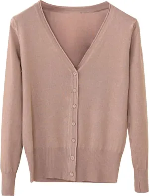 Lightweight Cardigan Sweaters Button Down Cable Knit V Neck Sweaters Comfy Soft Trendy Fall Clothing 2024