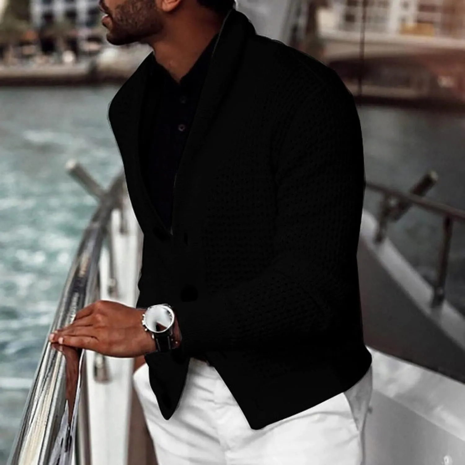 Lightweight Sweaters for Men Eyelet Sweater Casual Knit Sweaters Big and Tall Cardigan Slim Fit Button Down Sweaters
