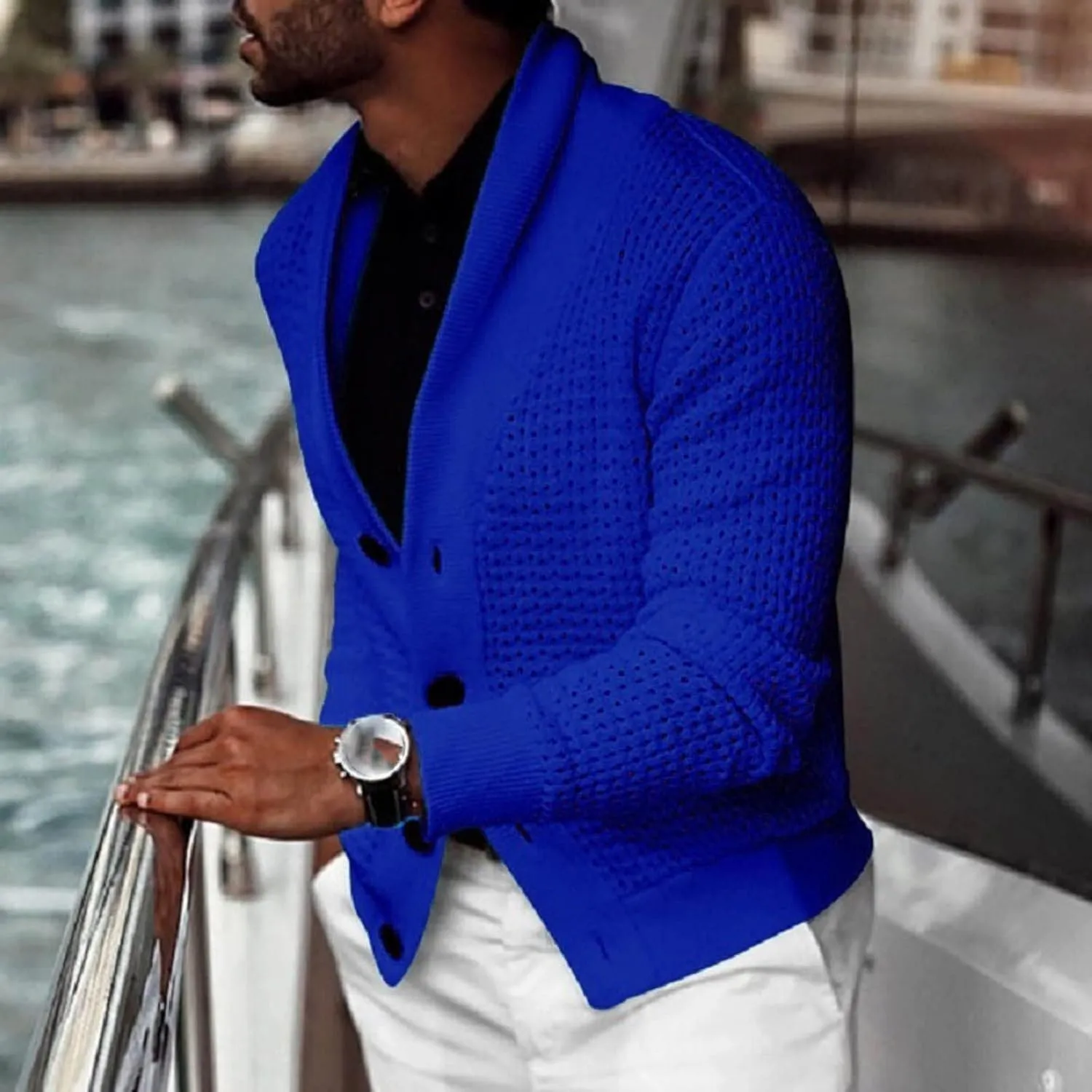 Lightweight Sweaters for Men Eyelet Sweater Casual Knit Sweaters Big and Tall Cardigan Slim Fit Button Down Sweaters