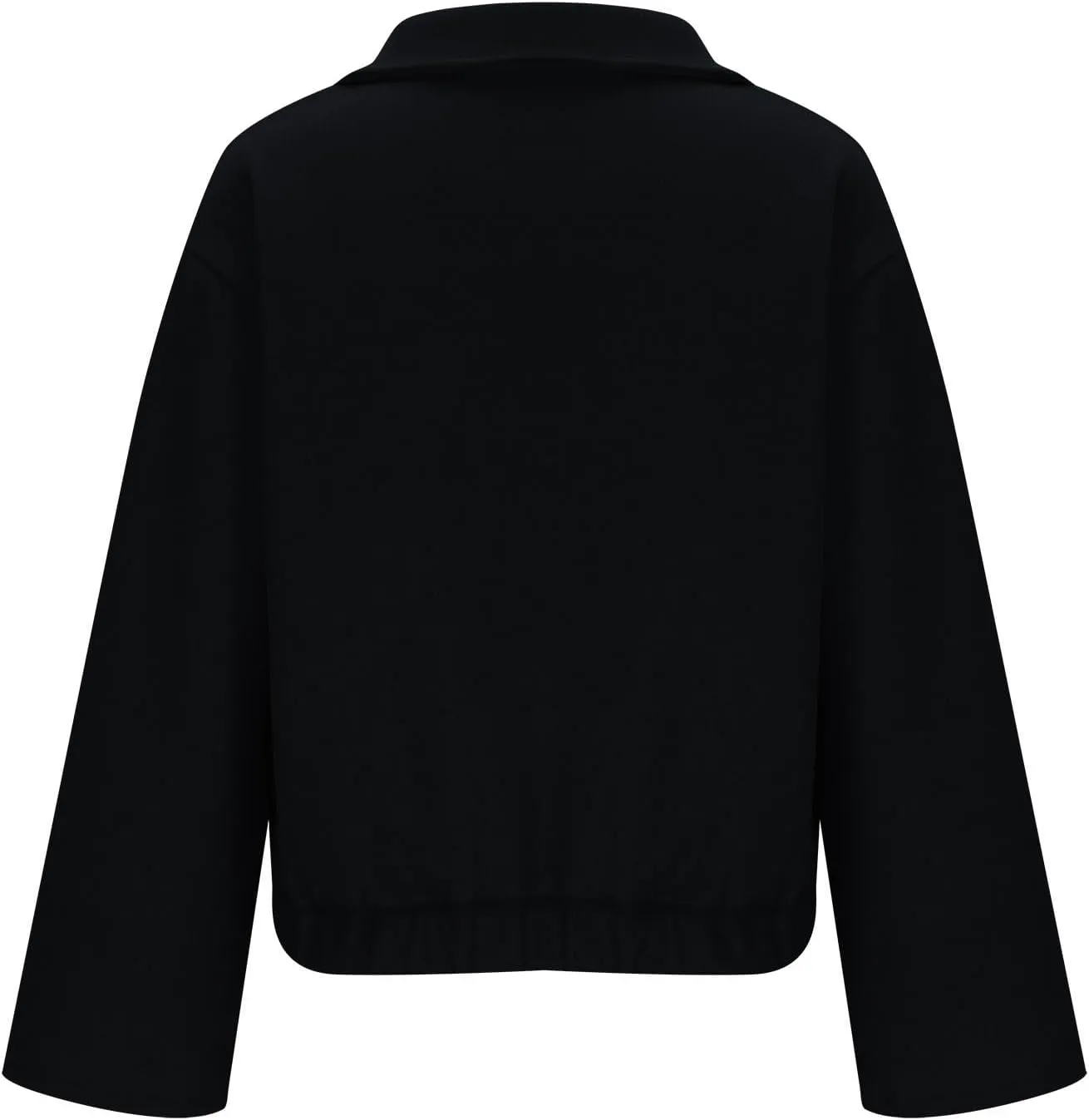 Lmdudan Women Short Wool Blend Jacket Lapel Single Breasted Long Sleeve Cropped Coat Wool Jacket with Flap Pockets Pea Coats