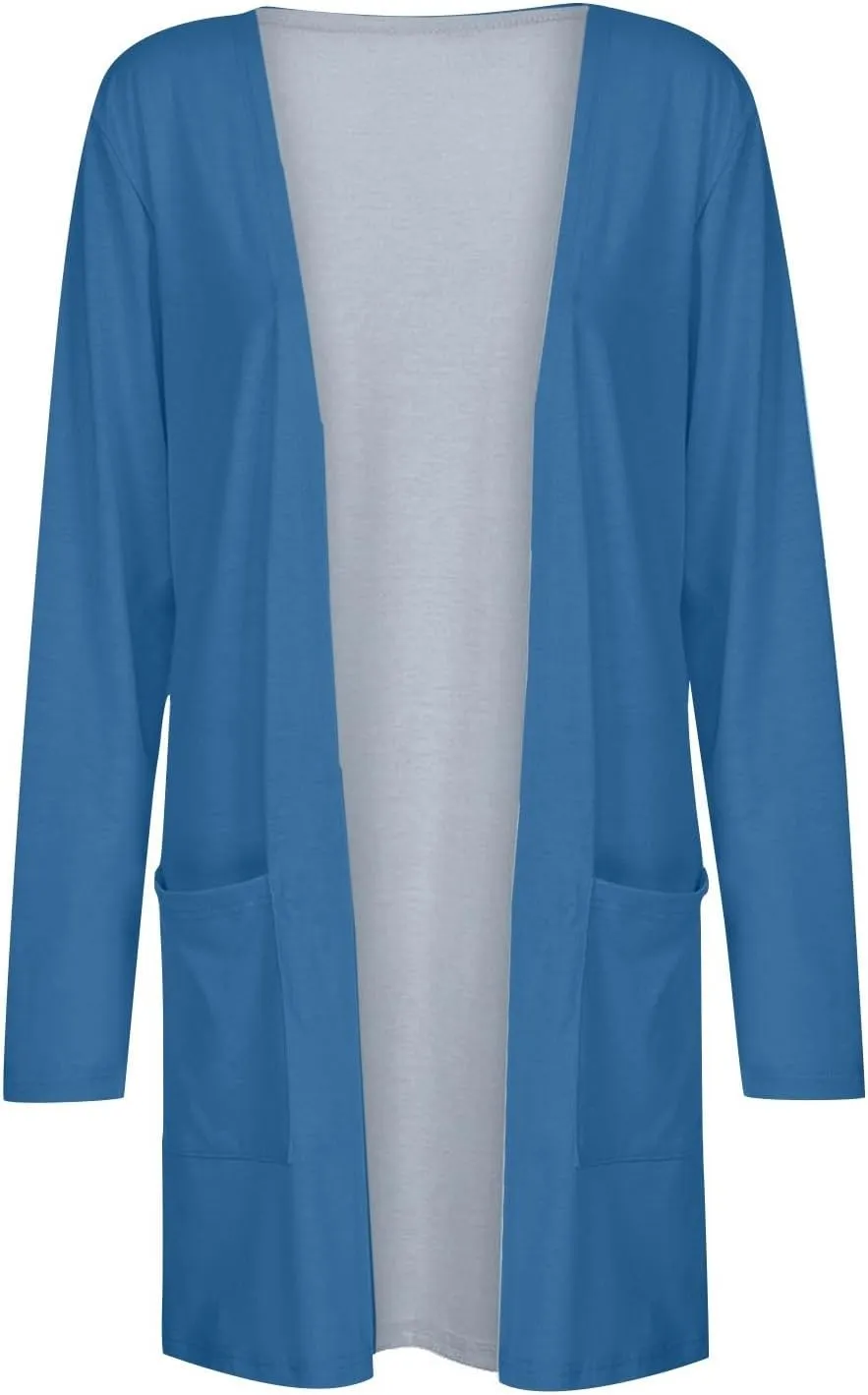 Long Cardigans for Women Fashion Plus Size Fall Sweaters for Women Casual Lightweight Cardigan for Women with Pockets