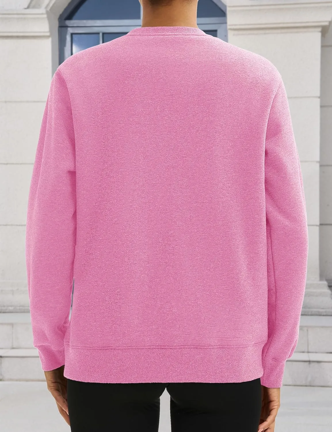 MAGCOMSEN Women's Winter Sweatshirts Sherpa Lined Crewneck Fleece Pullover Warm Casual Heavyweight Long Sleeve Tops