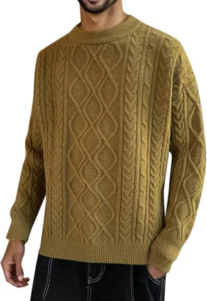 Men Sweater Knit Crewneck Lightweight Pullover Long Sleeve Casual Loose Trendy 2024 Fall and Winter Clothes for Men