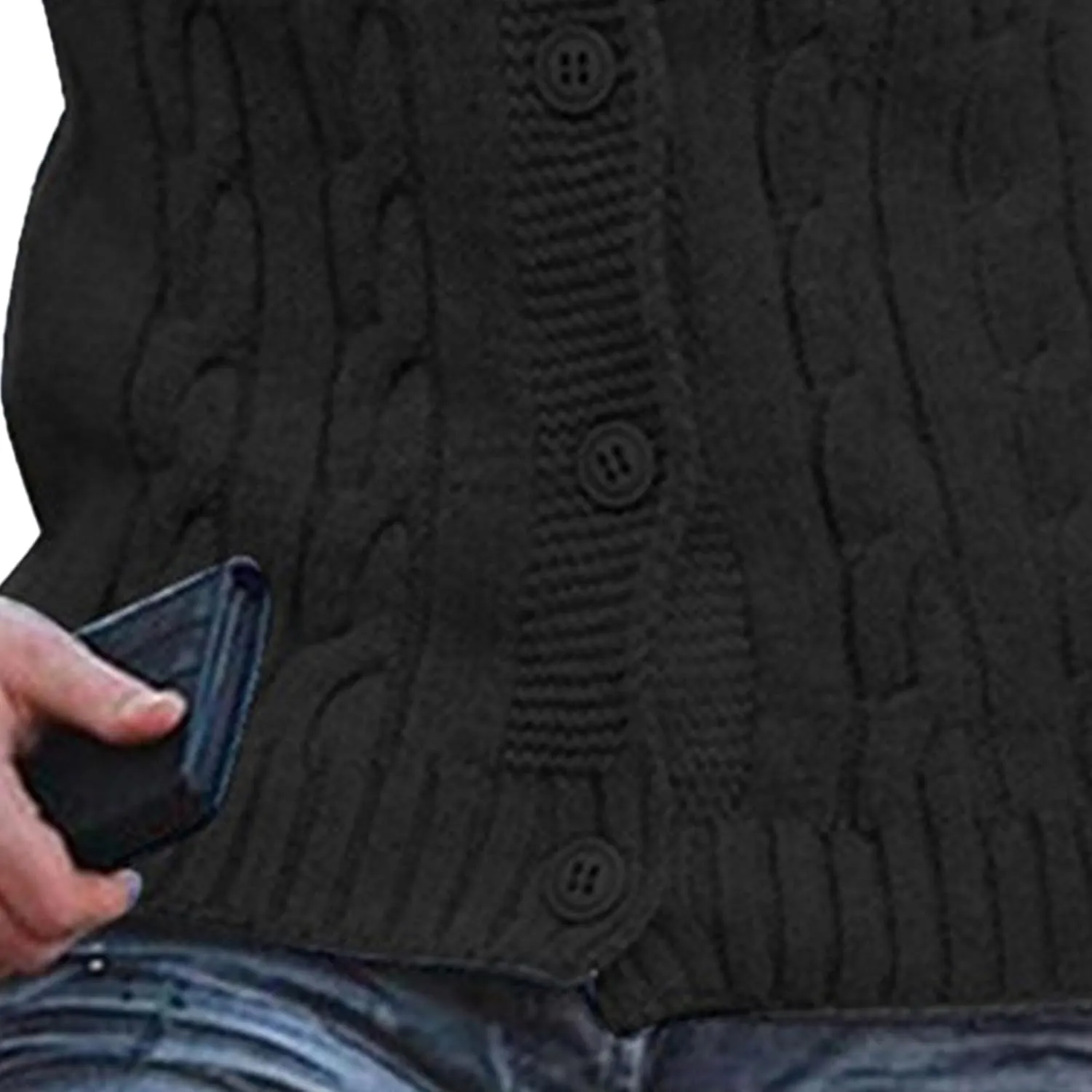 Men V Neck Button-Down Cardigan Casual Shawl Collar Button up Sweaters Cable Knit Ribbed Cardigans Sweater