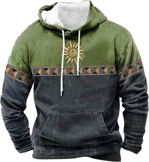 Men's Blue, Black, Brown Polyester Classic Hoodie with Half Sleeve and Hooded Neck