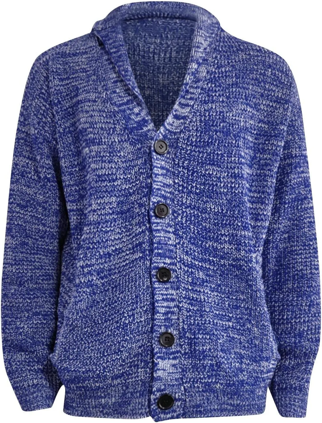 Mens Cardigan Sweater Stylish Casual Shawl Collar Cardigans Retro Cable Knitted Button Up Cardigan Sweaters