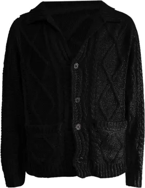Mens Cardigan Sweaters Button Down Cardigan Sweaters Lightweight Open Front Cable Knit Cardigan Jacket Coats Clothing