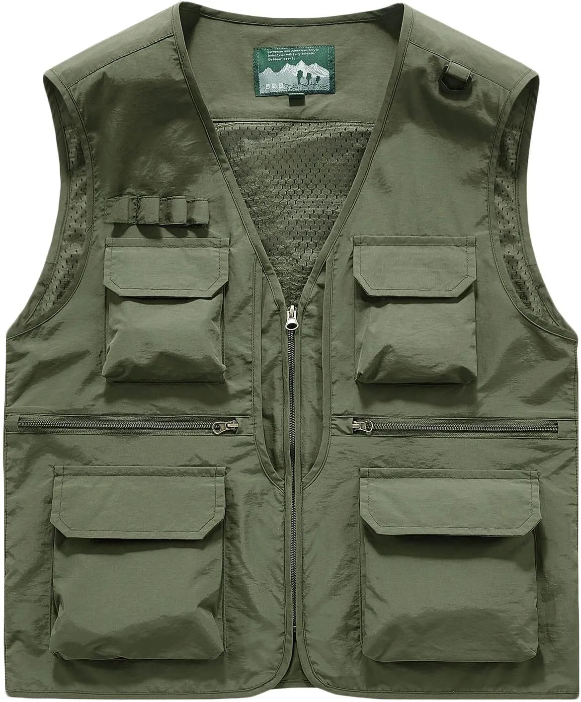 Men's Casual Lightweight Outdoor Vest Fishing Work Utility Safari Travel Photo Cargo Vest Jacket with Multi Pockets