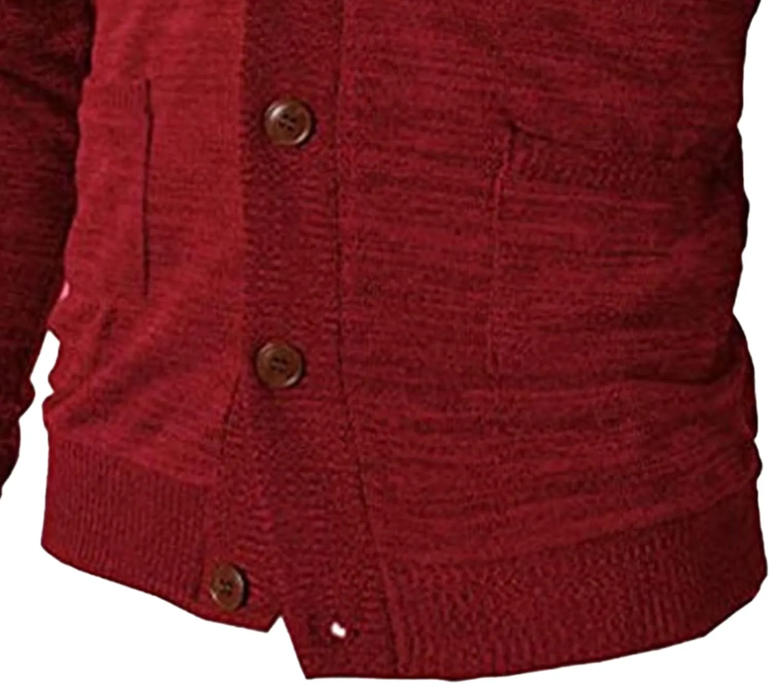 Mens Casual Open Front Long Sleeve Button up V-Neck Knitted Sweaters Causal Slim Fit Cardigans Pocket