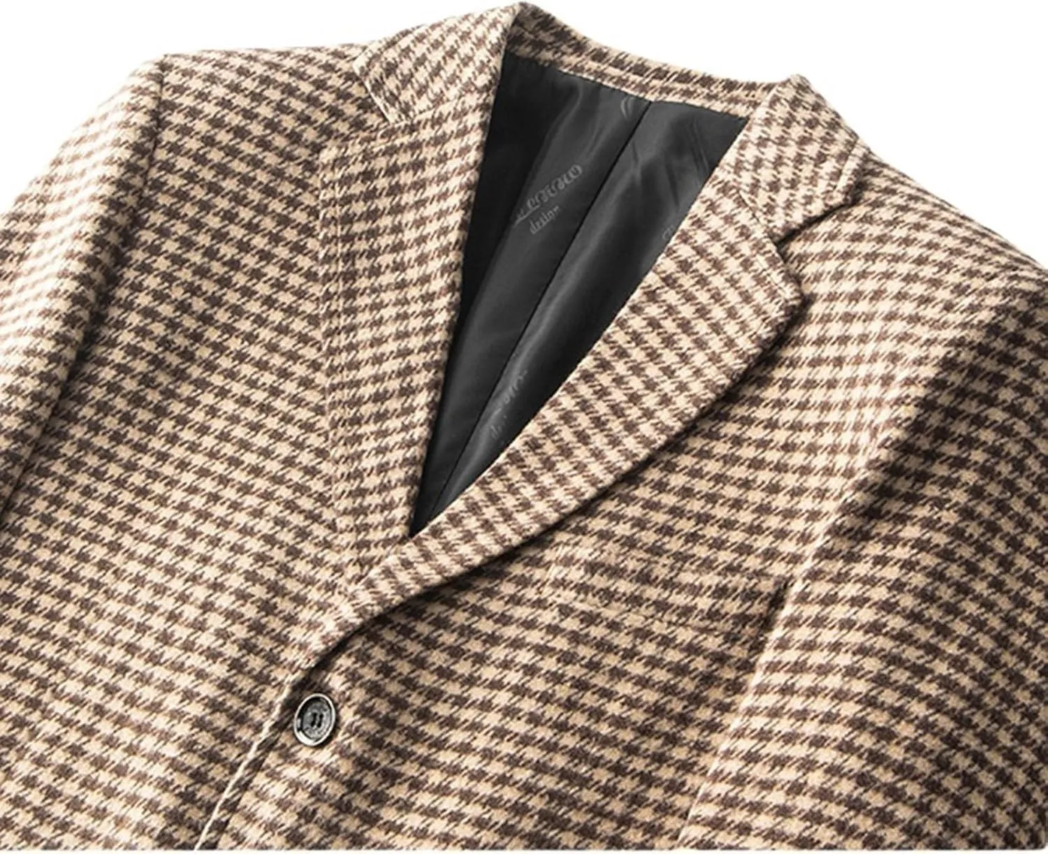 Men's Checkered Plaid Blazer Jacket Slim Fit Casual Suit Coat with Dual Front Pockets