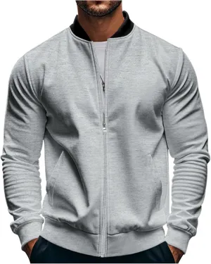 Men's Classic Bomber Jacket Lightweight Spring Fall Light Jacket Casual Windbreaker with Pockets for Men