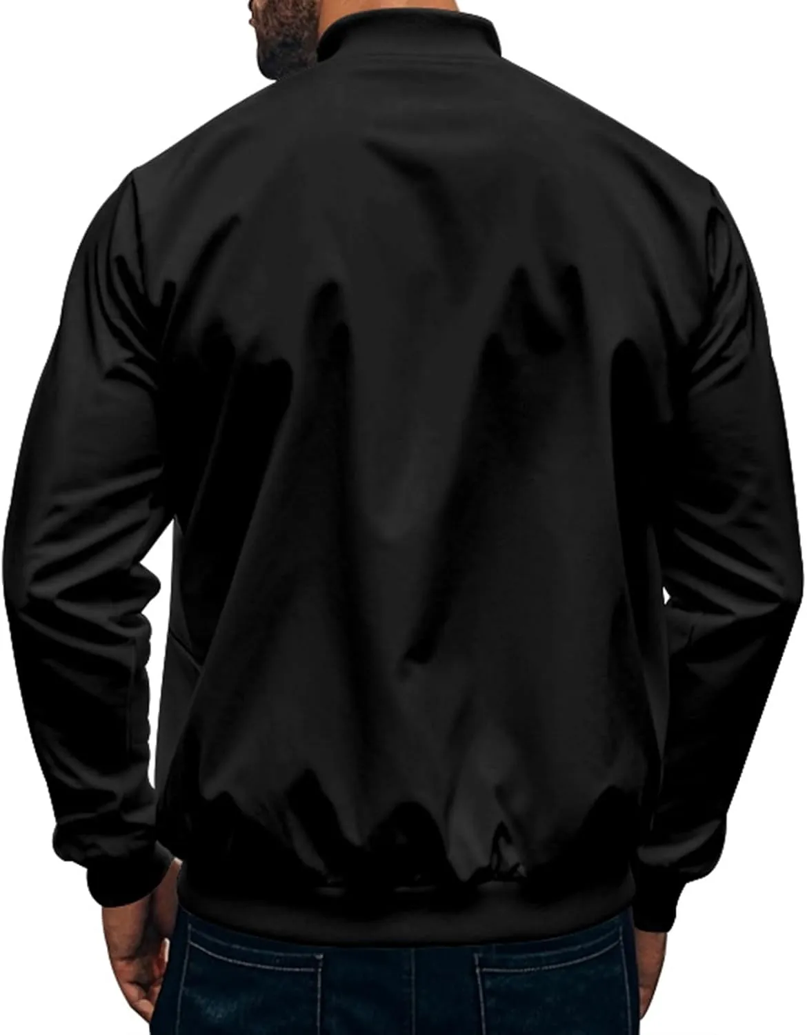 Men's Classic Bomber Jacket Lightweight Spring Fall Light Jacket Casual Windbreaker with Pockets for Men