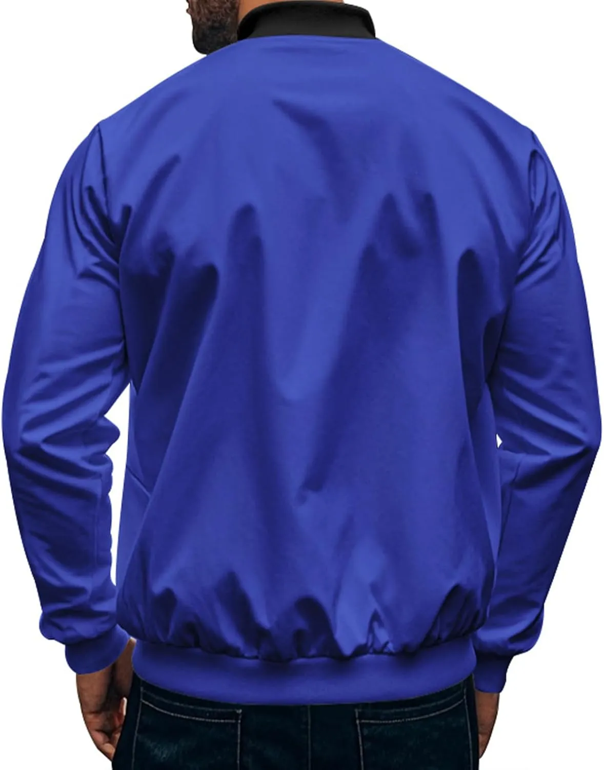 Men's Classic Bomber Jacket Lightweight Spring Fall Light Jacket Casual Windbreaker with Pockets for Men