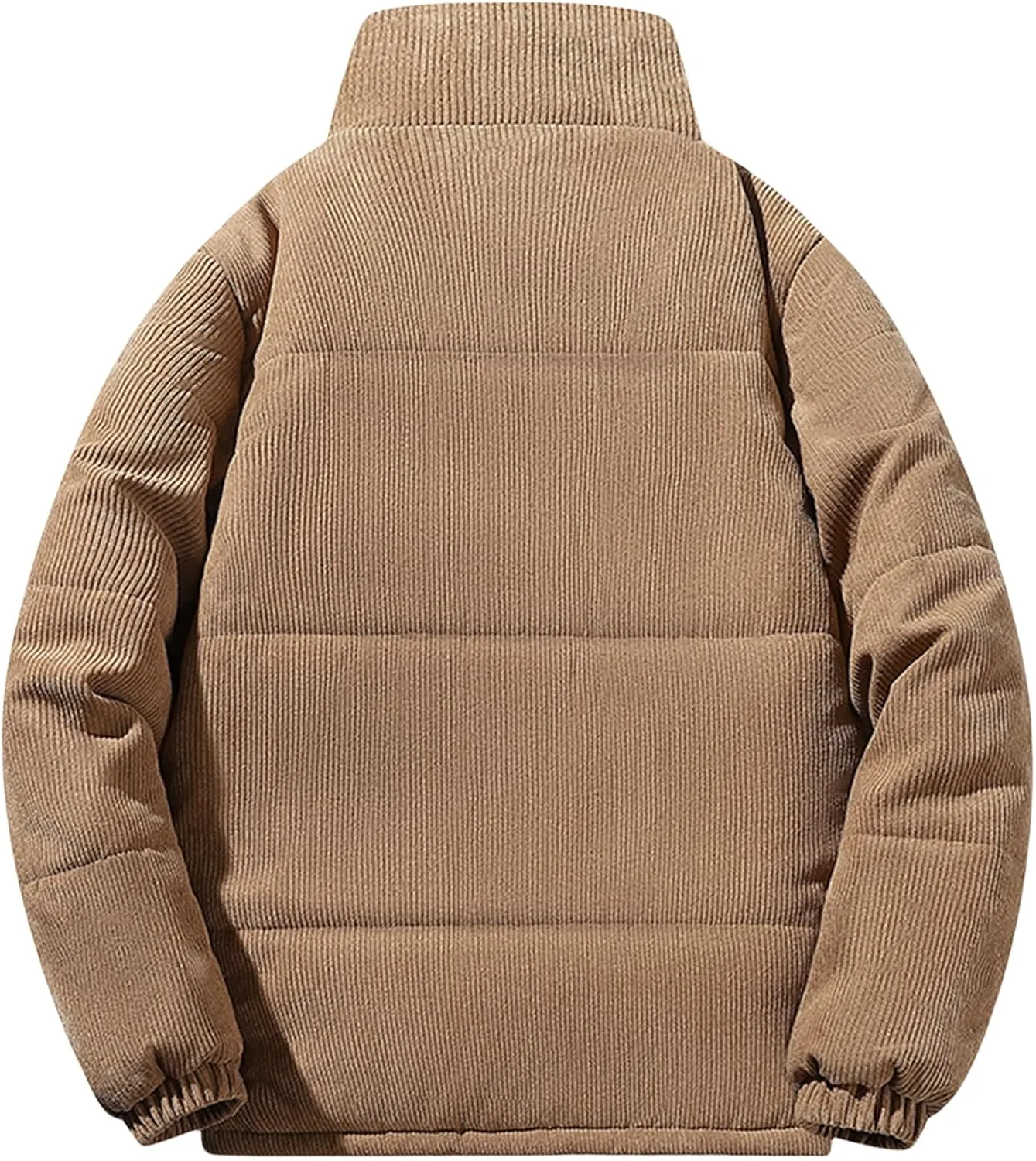Mens Corduroy Jacket Solid Color Casual Thickened Jackets Sherpa Cotton Lined Coats Loose Outwear Business Coat with Pockets