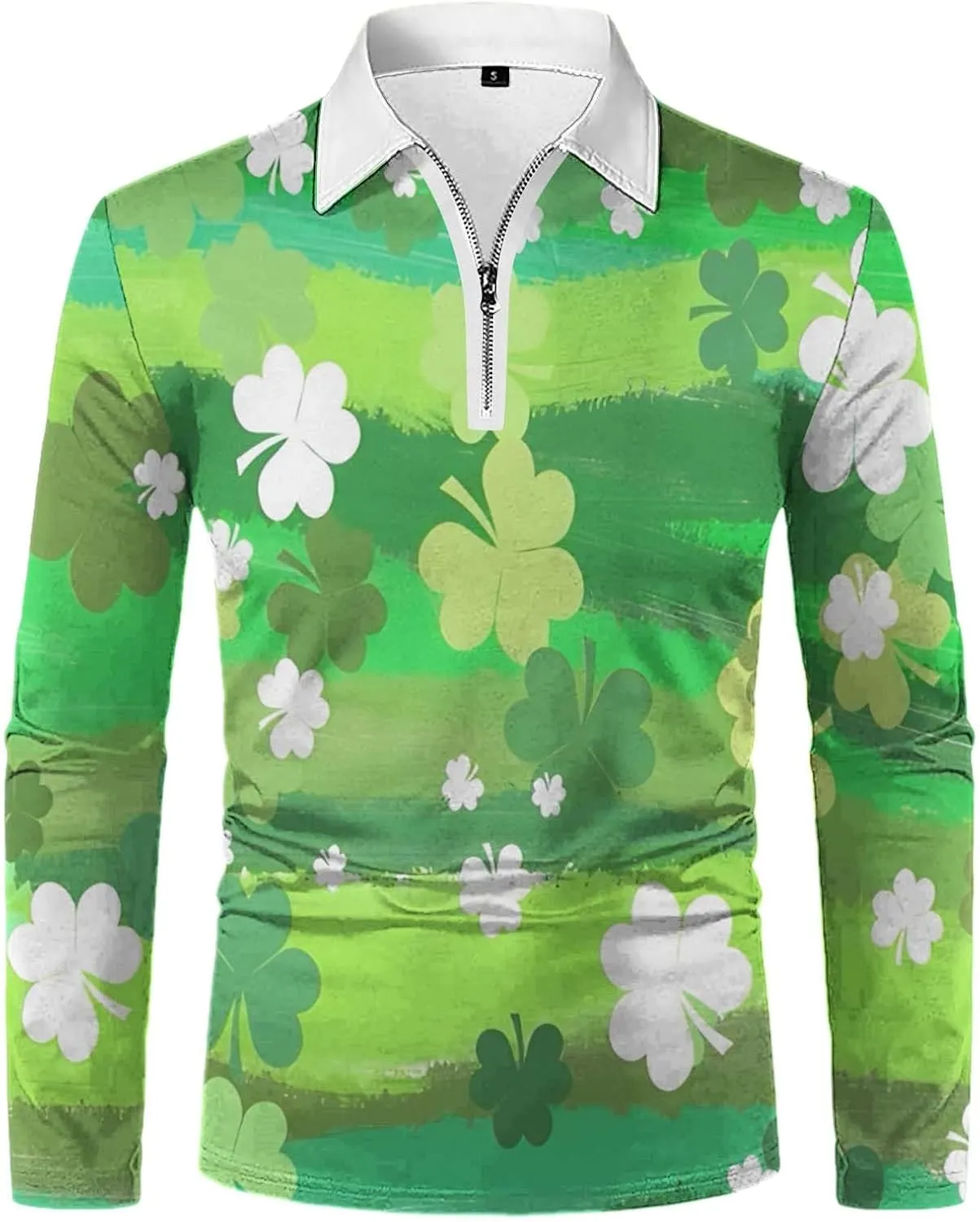 Men's Cotton Jersey Long-Sleeve Polo Shirt Men's Fashion Loose Lapel Classic Polo Shirts Button Down Golf Shirts