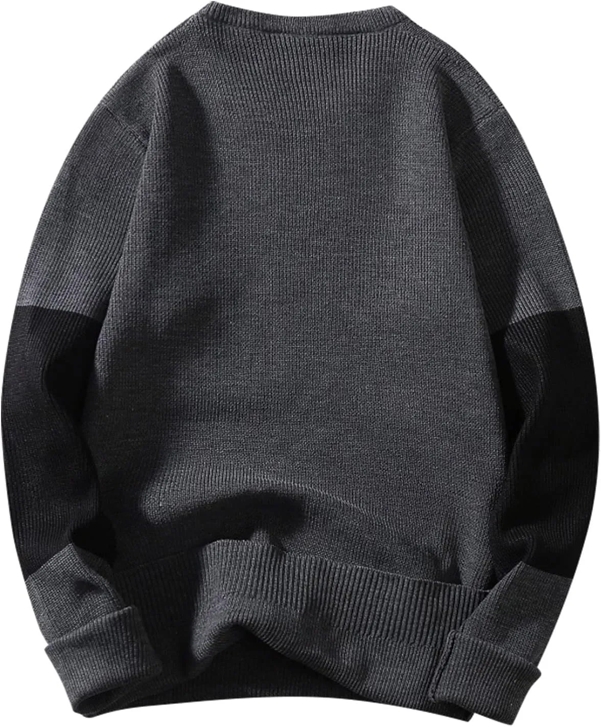 Mens Crewneck Oversized Sweaters Long Sleeve Patchwork Knit Jumper Pullover Stretchy Autumn Fashion Blouse T Shirts
