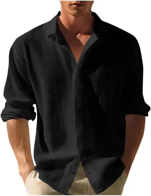 Mens Fall Sweaters Cardigans Long Sleeve Sweaters for Men Lightweight Lapel Casual Button down Knit Sweaters Shirts