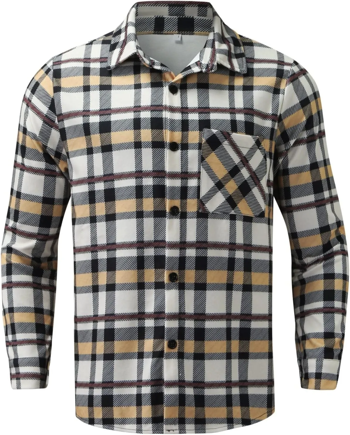 Men's Flannel Shirts, Men's Flannel Shirts Long Sleeve Regular Fit Button Down Fashion Plaid Shirt Jackets for Men