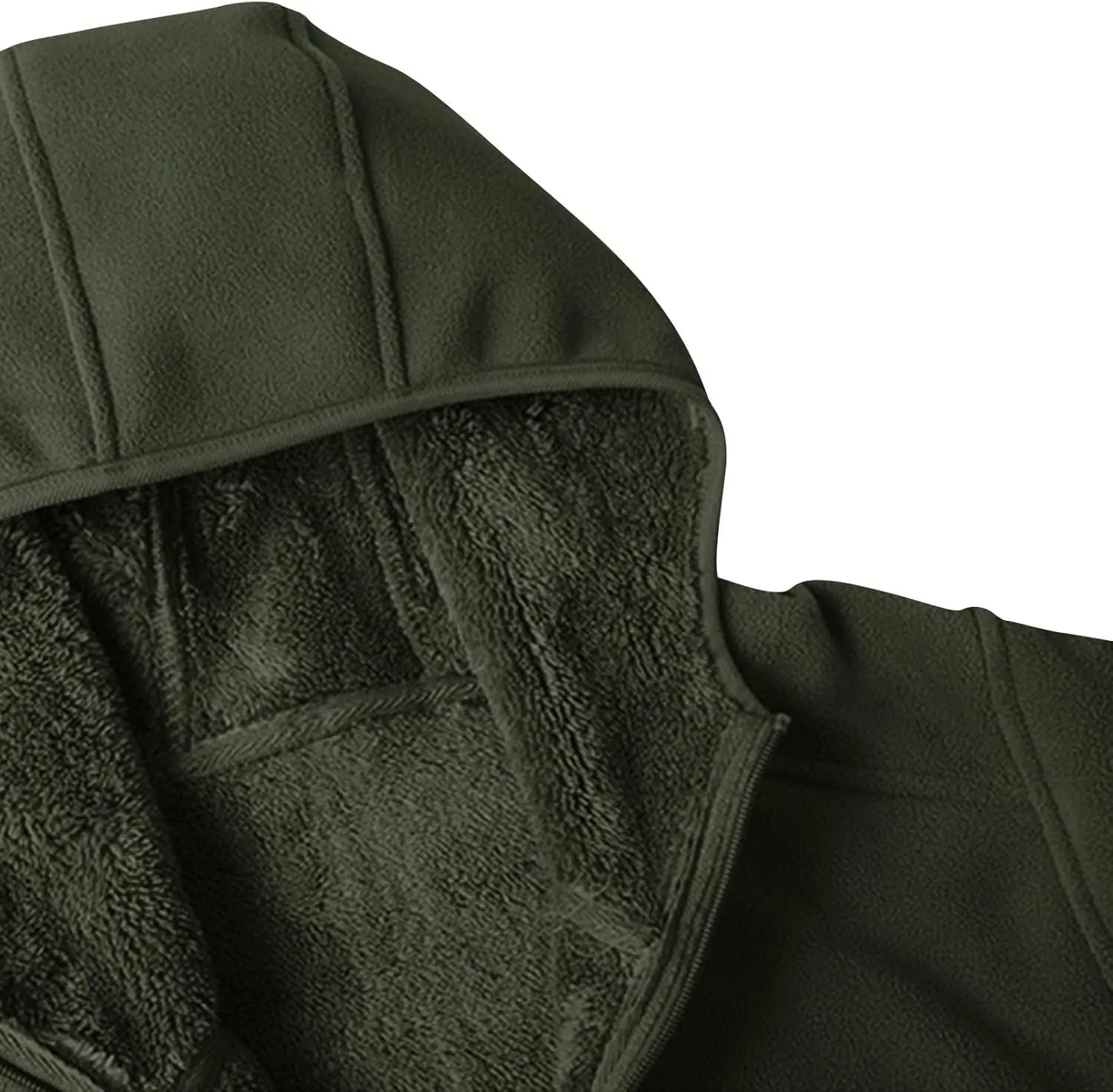 Men's Fleece Hoodie Polar Fleece Sherpa Lined Jacket Zip Up Thick Jacket Soft Warm Winter Coat Sweatshirt with Pocket