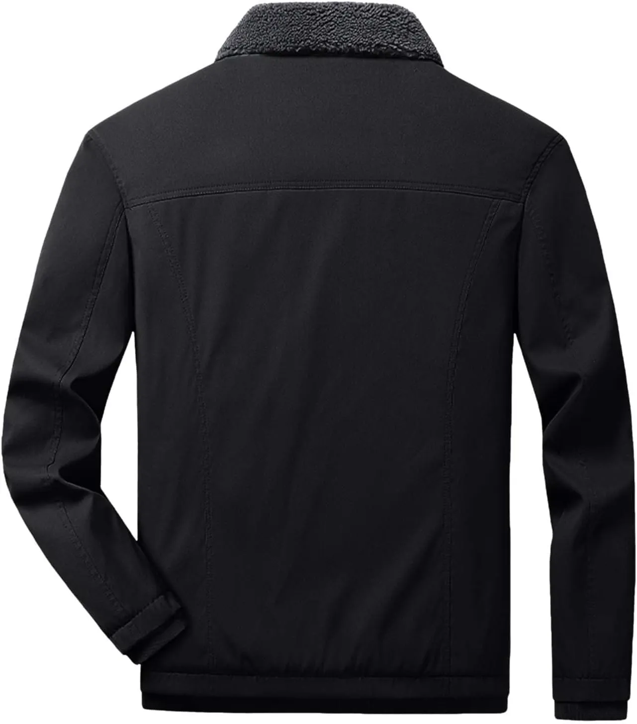 Men's Fleece Jacket Sherpa Lined Jackets Zip Up Relaxed Fit Men Winter Coat Quilted Active Jacket Windproof Workwear
