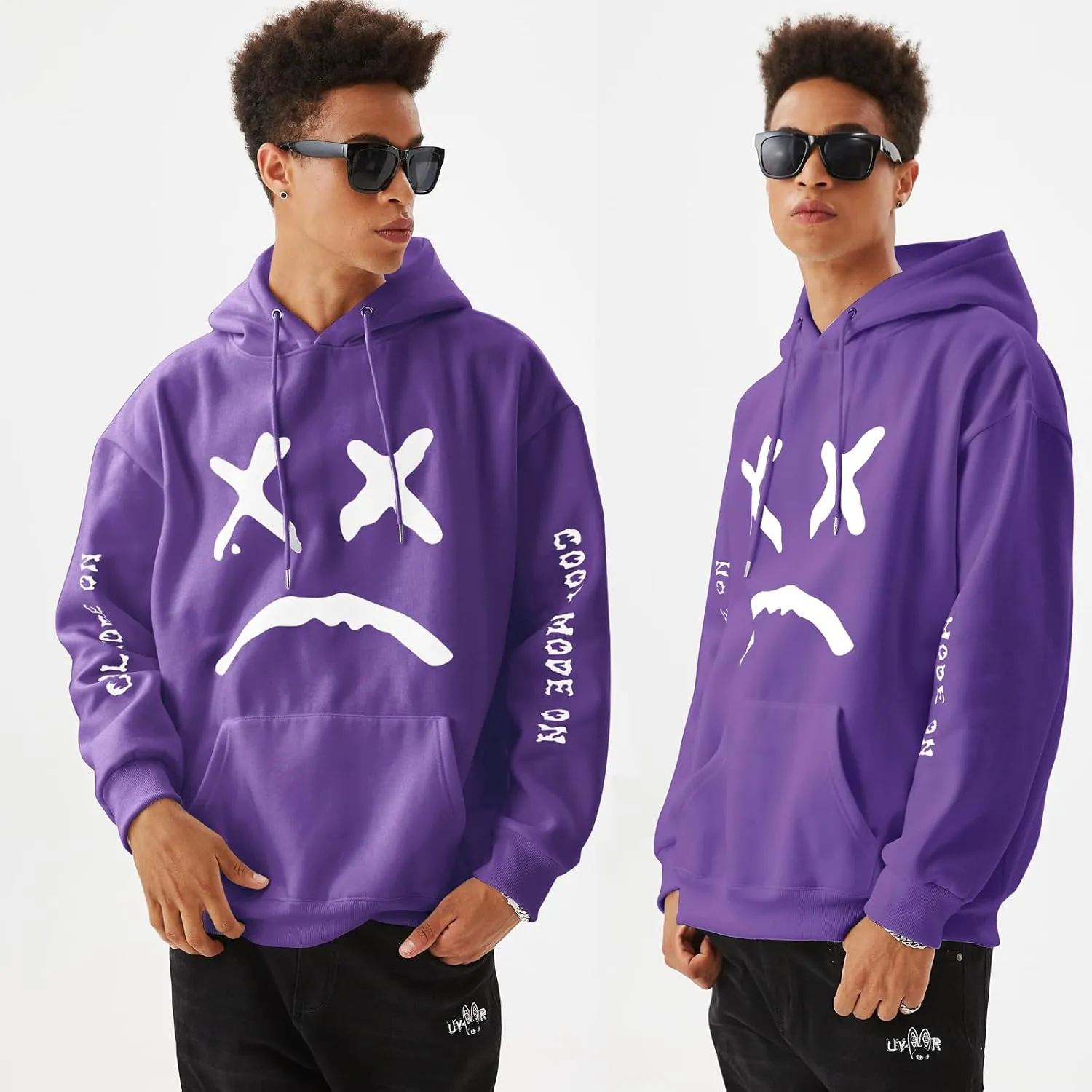 Men's Fleece Pullover Hoodie Sweatshirts Cotton Graphic Casual Streetwear