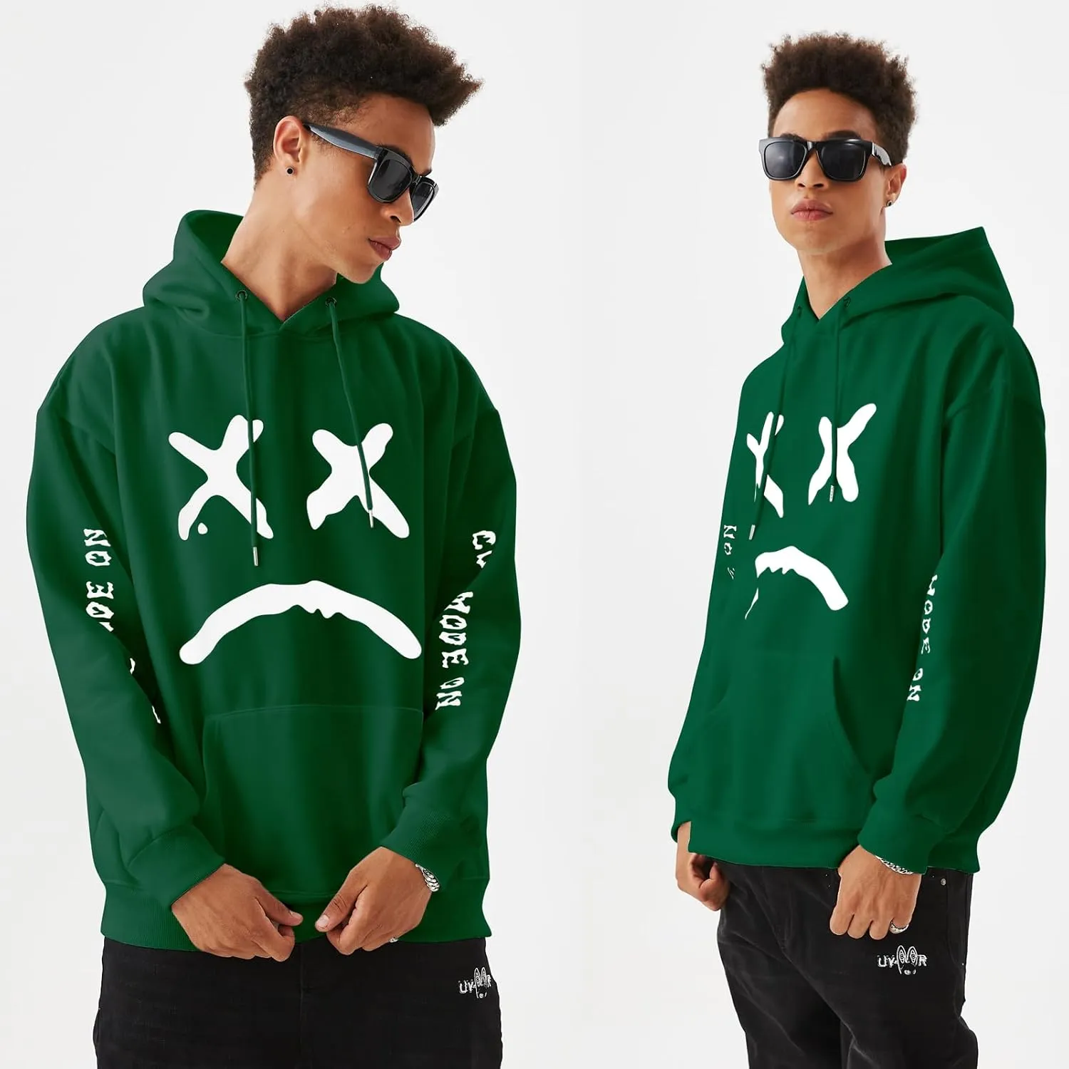 Men's Fleece Pullover Hoodie Sweatshirts Cotton Graphic Casual Streetwear