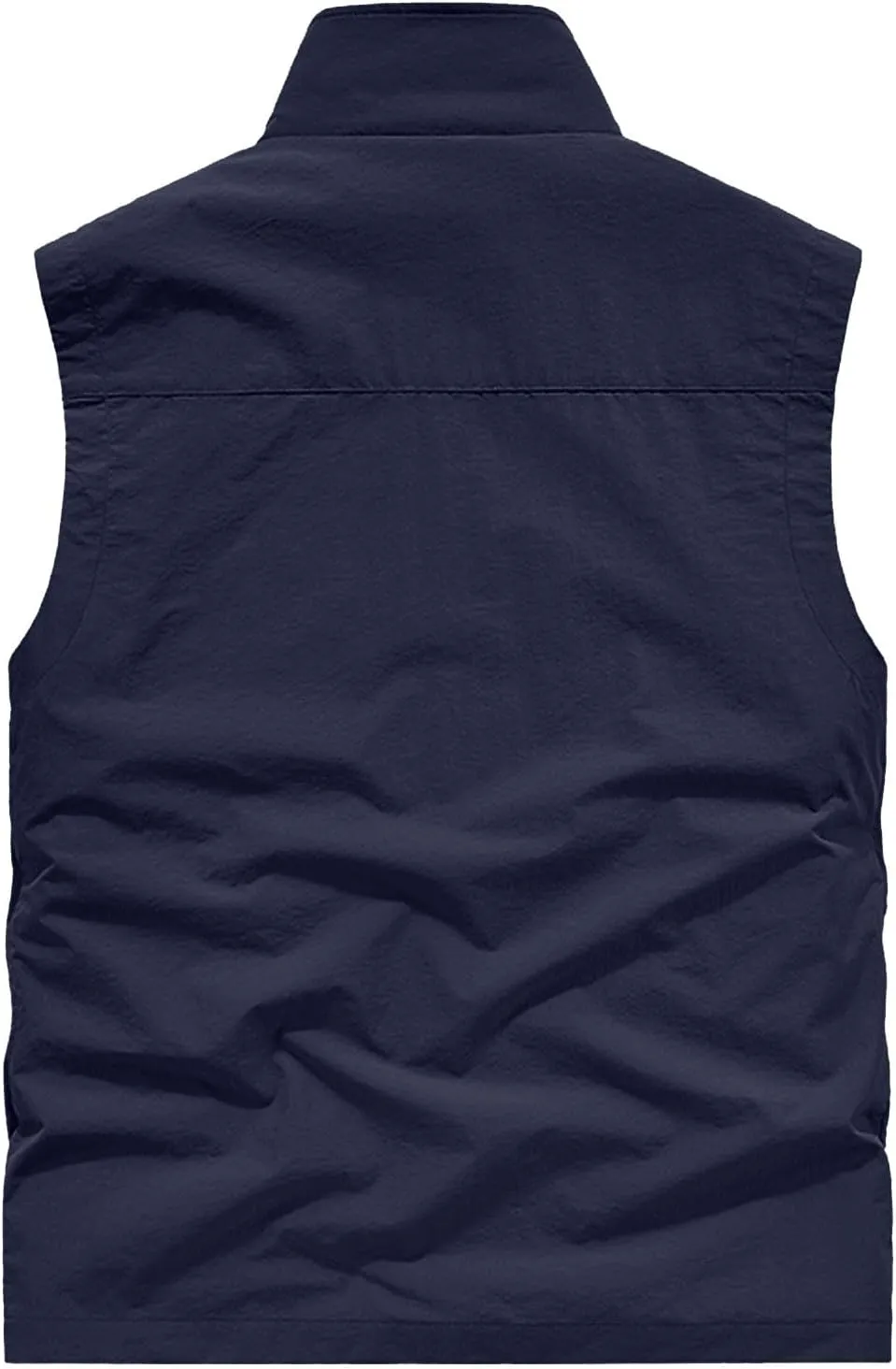 Mens Full-Zip Utility Work Vest Outdoor Sleeveless Softshell Jacket Multi-Pockets Cargo Vest for Fishing Photo Travel