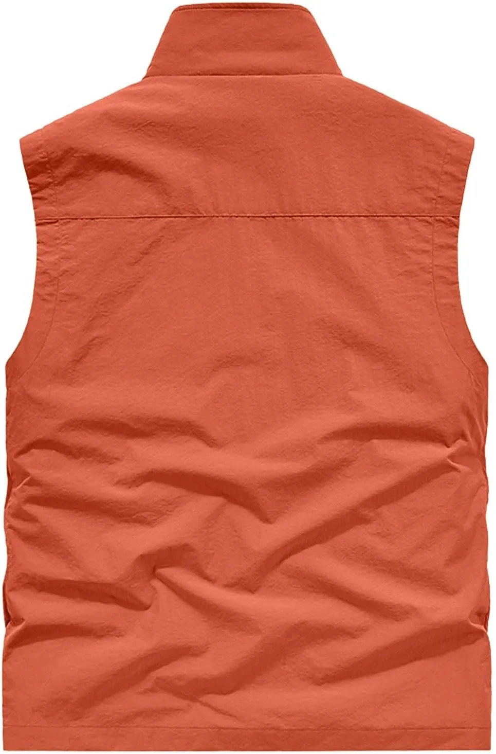 Mens Full-Zip Utility Work Vest Outdoor Sleeveless Softshell Jacket Multi-Pockets Cargo Vest for Fishing Photo Travel