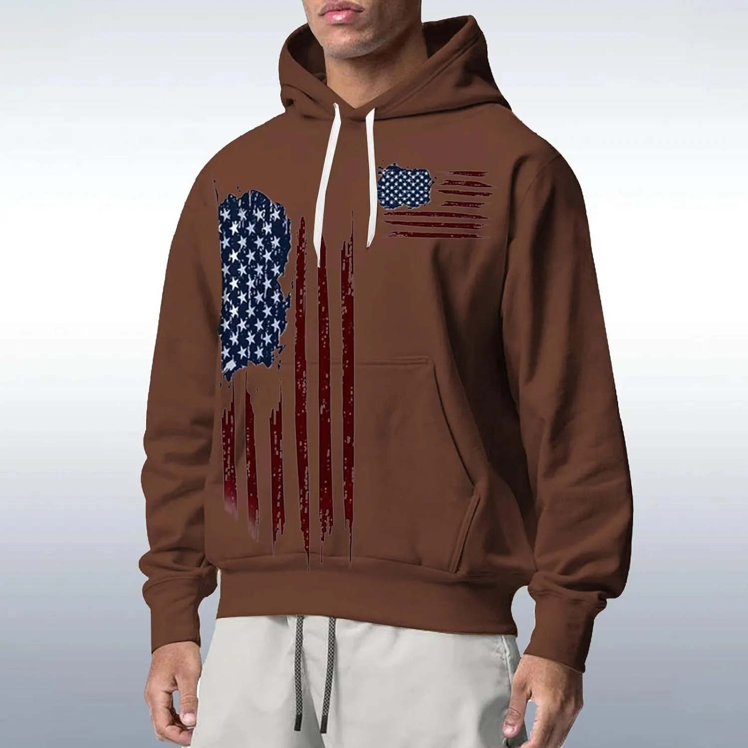 Men's Hoodies Pullover Soft Pocket Winter Sleeve Sweater And Solid Men's Men's Blouse Sweatshirt With Pocket Black