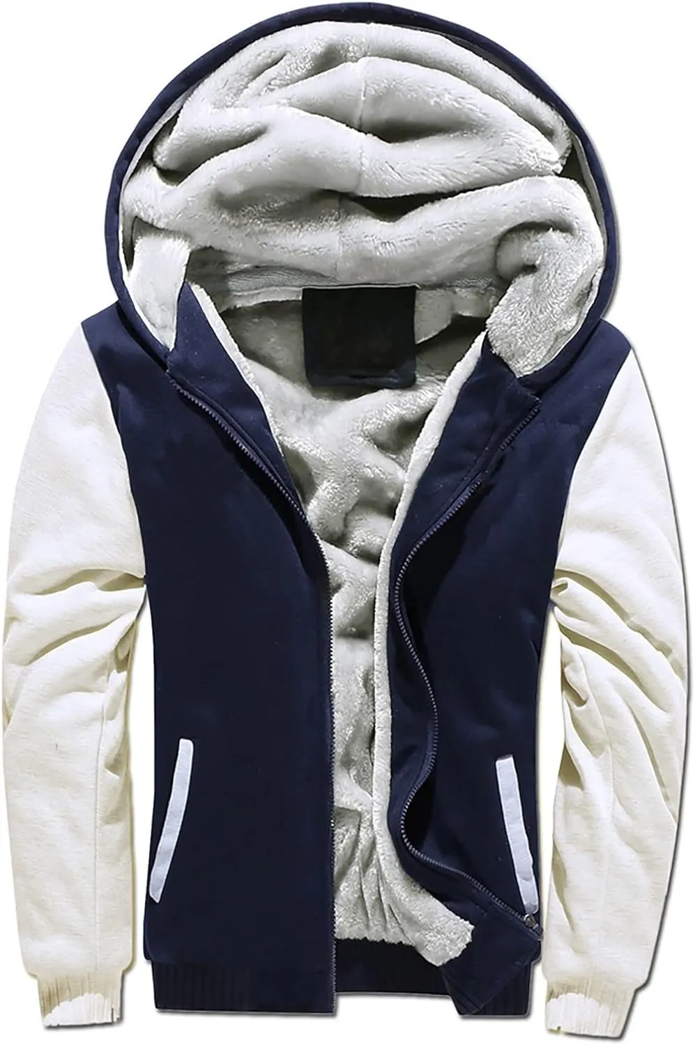 Mens Jacket Winter Heavyweight Workout Zip Long Sleeve Sherpa Lined Warm Hoodie Jackets Sweatshirt Coats Sports,S-5XL