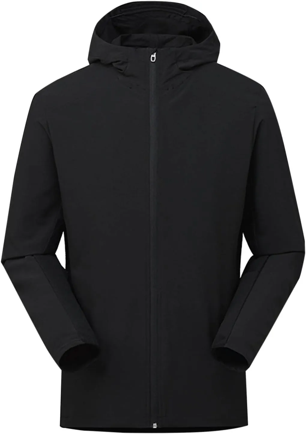 Men's Jackets Lightweight Fashion Long Sleeve Solid Color Zipper Hooded Jacket Classic Breathable Outdoor Jacket