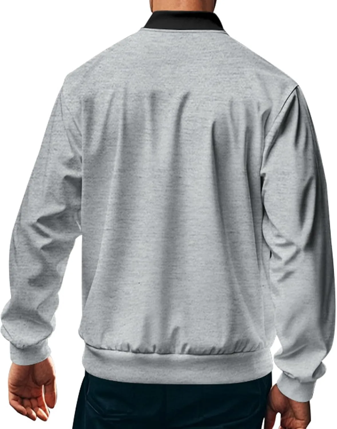 Men's Lightweight Jackets Casual Bomber Stand Collar Jackets with Zip-Up Closure for Golf Work or Fall Outfits