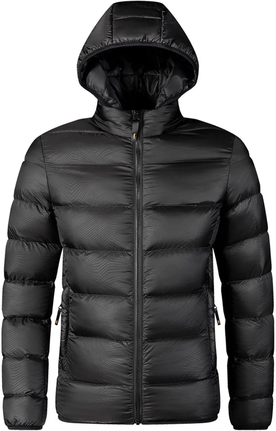 Mens Lightweight Packable Puffer Jacket Hooded Insulated Thermal Puffy Winter Jackets Down Coat for Running Travel