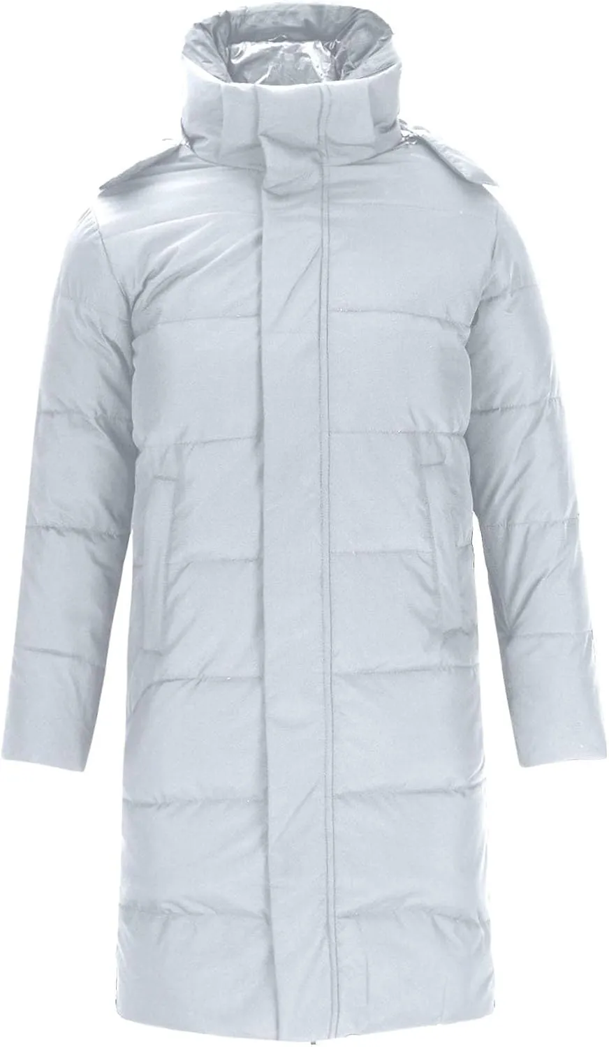 Men's Long Puffer Jacket Down Hooded Waterproof Winter Coats
