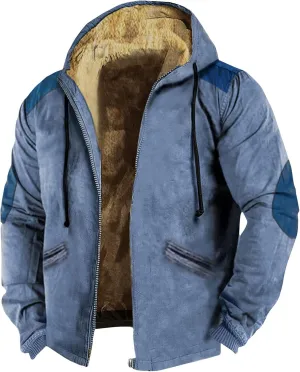 Men's Loose Novelty Coats Long Sleeve Zipper Hooded Soft Elegant Coat Climbing Jacket for Men