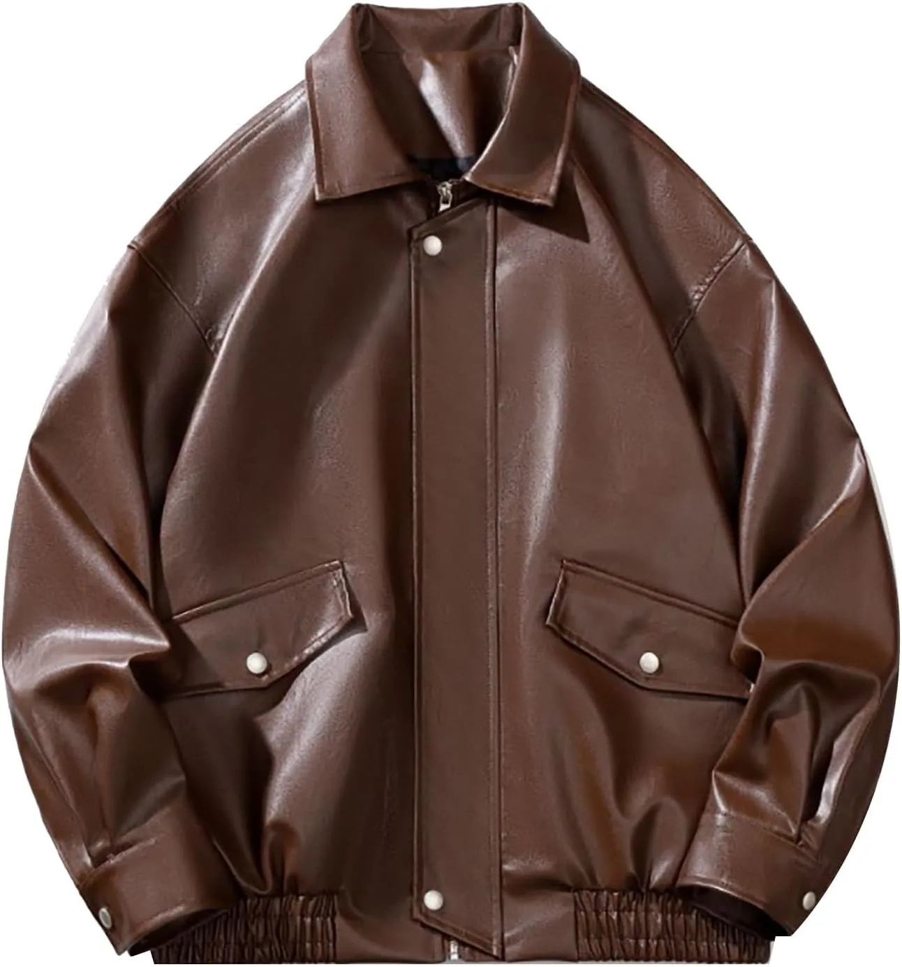 Mens Motorcycle Jacket Windbreaker Zipper Up Solid Lapel Collar Oversize Fashion Coat Spring Fall 2024 Shell Jackets