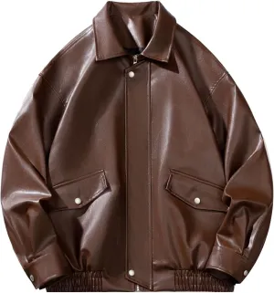 Mens Motorcycle Jacket Windbreaker Zipper Up Solid Lapel Collar Oversize Fashion Coat Spring Fall 2024 Shell Jackets