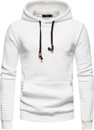 Mens Plaid Hoodies with Pocket Drawstring Relaxed Fit Workout Hooded Tops Fall and Winter Stylish Casual Sweatshirts