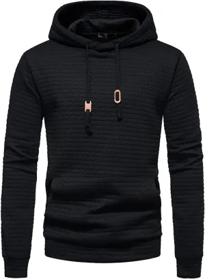 Mens Plaid Hoodies with Pocket Drawstring Relaxed Fit Workout Hooded Tops Fall and Winter Stylish Casual Sweatshirts